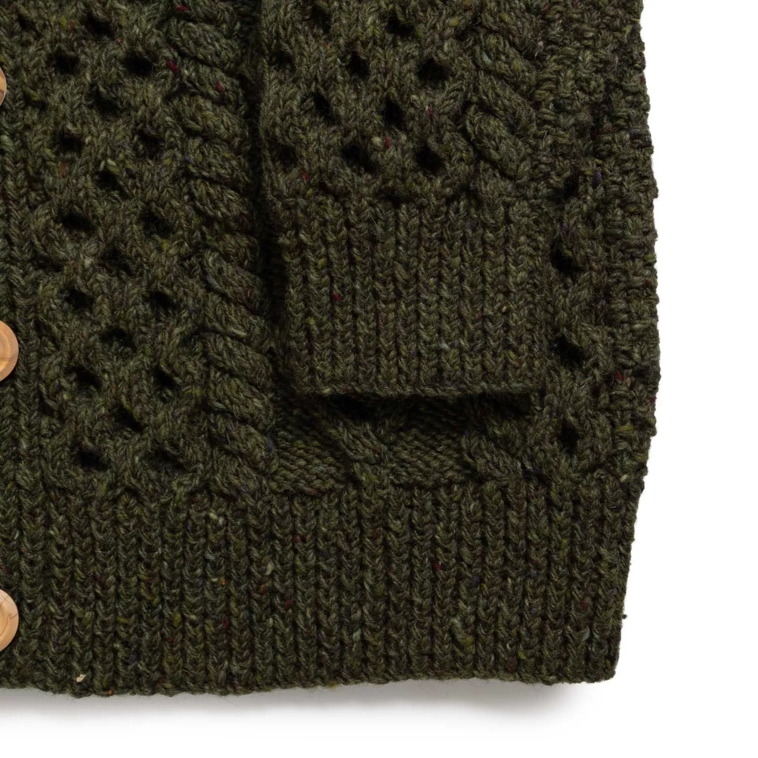Allevol Knitwear<x Inverallan 6A Long Shawl Collar Mohair Tweed Oak