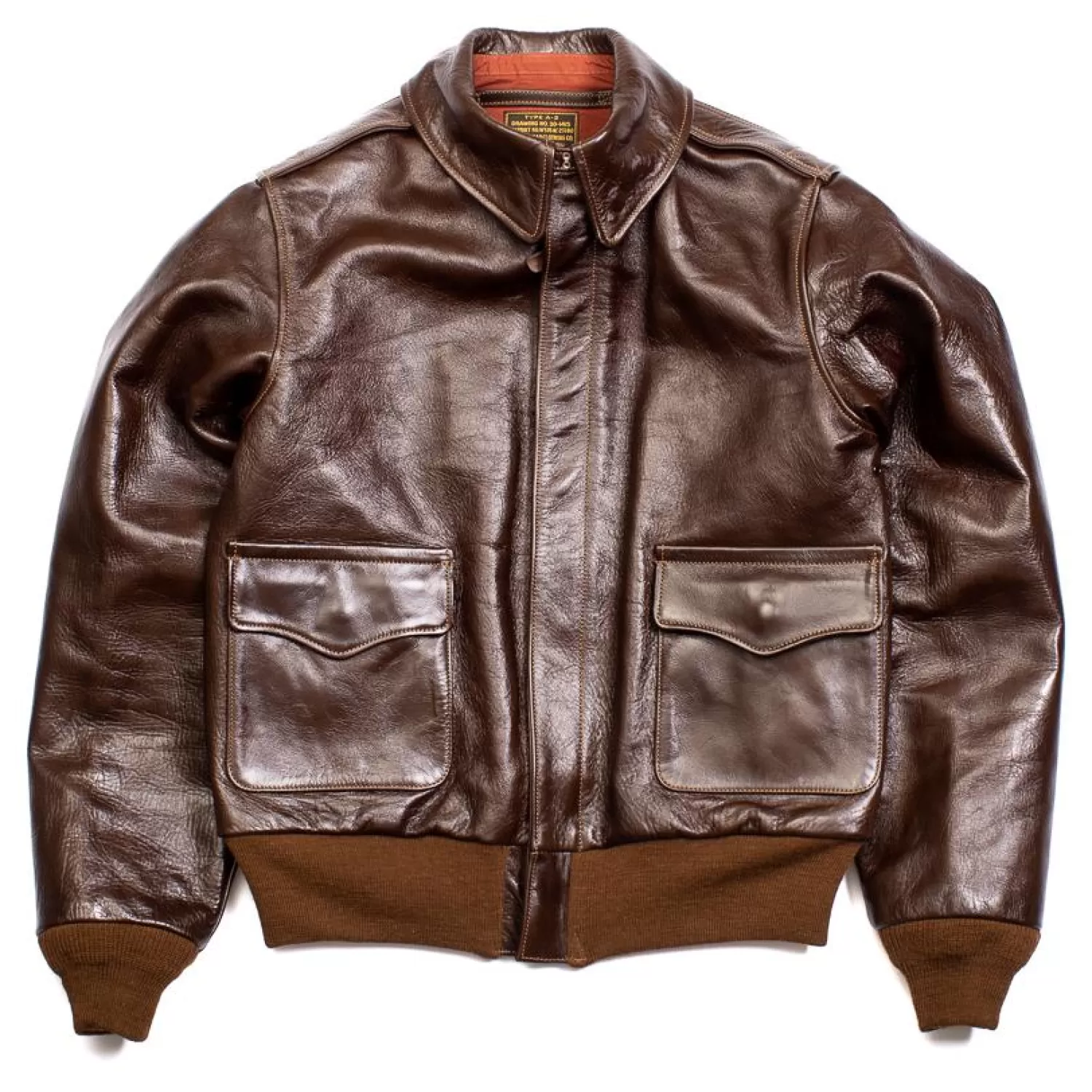 Buzz Rickson's Leather Jackets | Jackets And Coats<Type A-2 Rough Wear 23380 No Stencil Leather Jacket Seal Brown