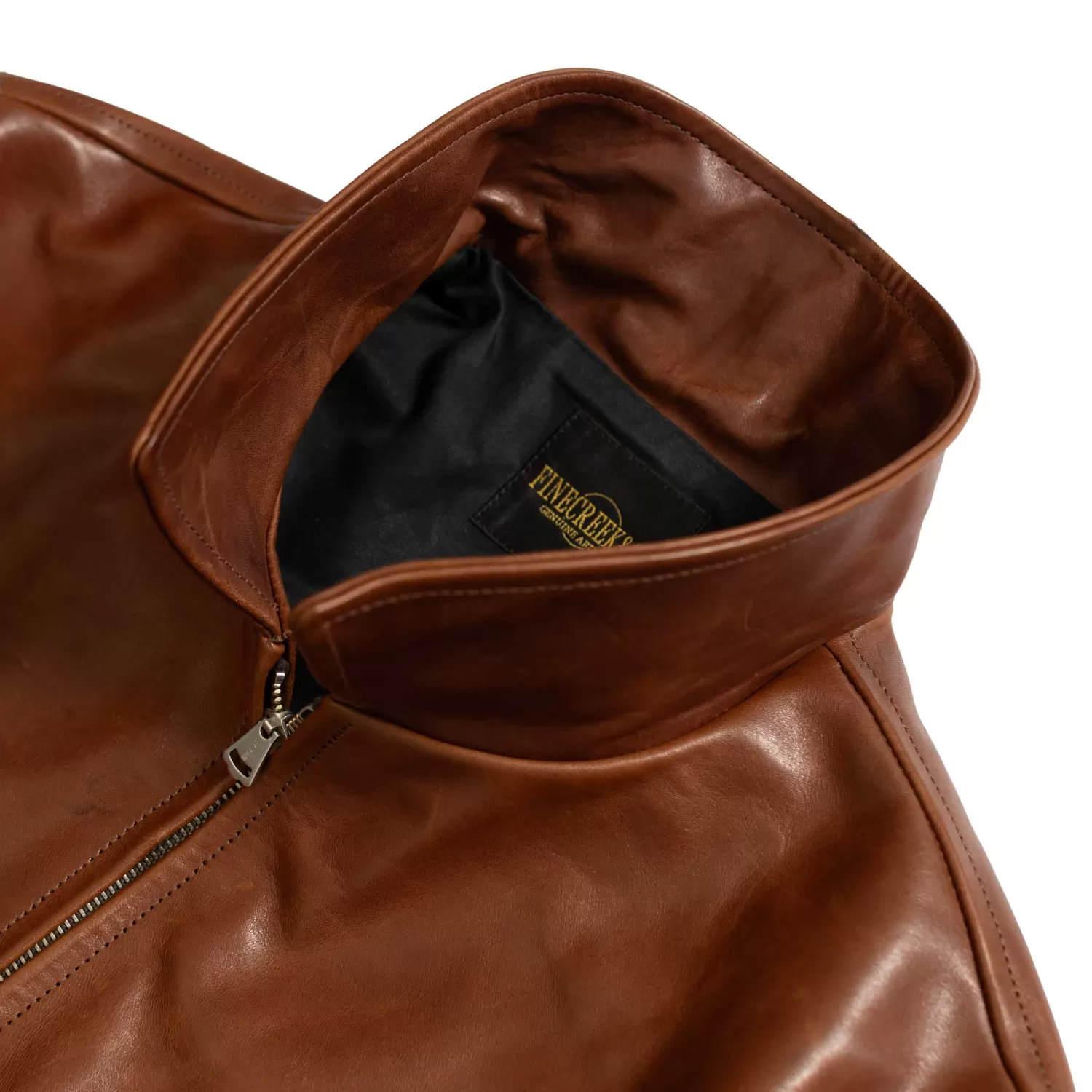 Fine Creek Leather Leather Jackets<s 'Top Field' Horsehide Leather Jacket Brown