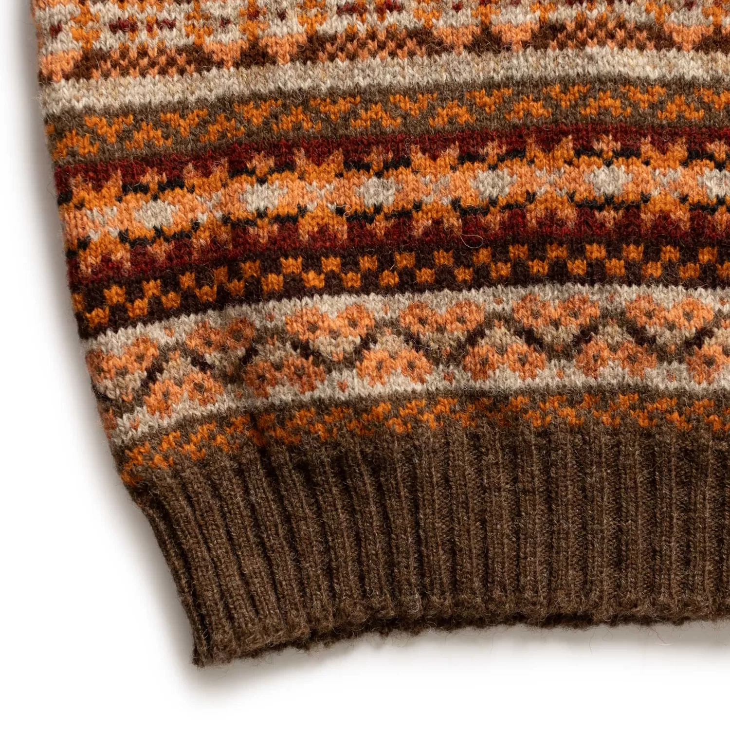 Jamieson's Of Shetland Knitwear | Vests<Jamieson's for Clutch Cafe Fair-Isle V-Neck Slip Over Orange x Brown