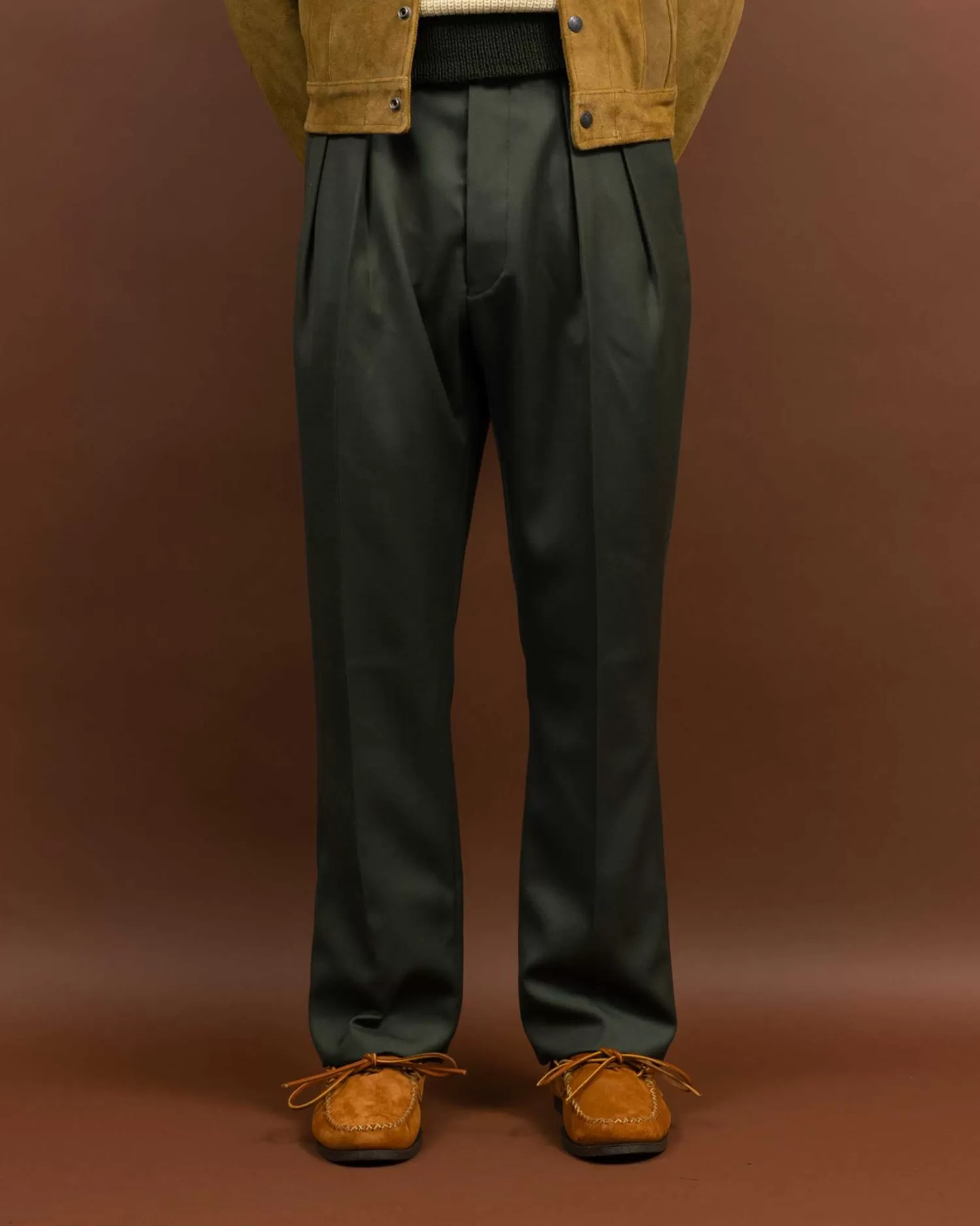 NEAT Pants & Trousers<Back Satin Gabardine Standard Type 1 Olive