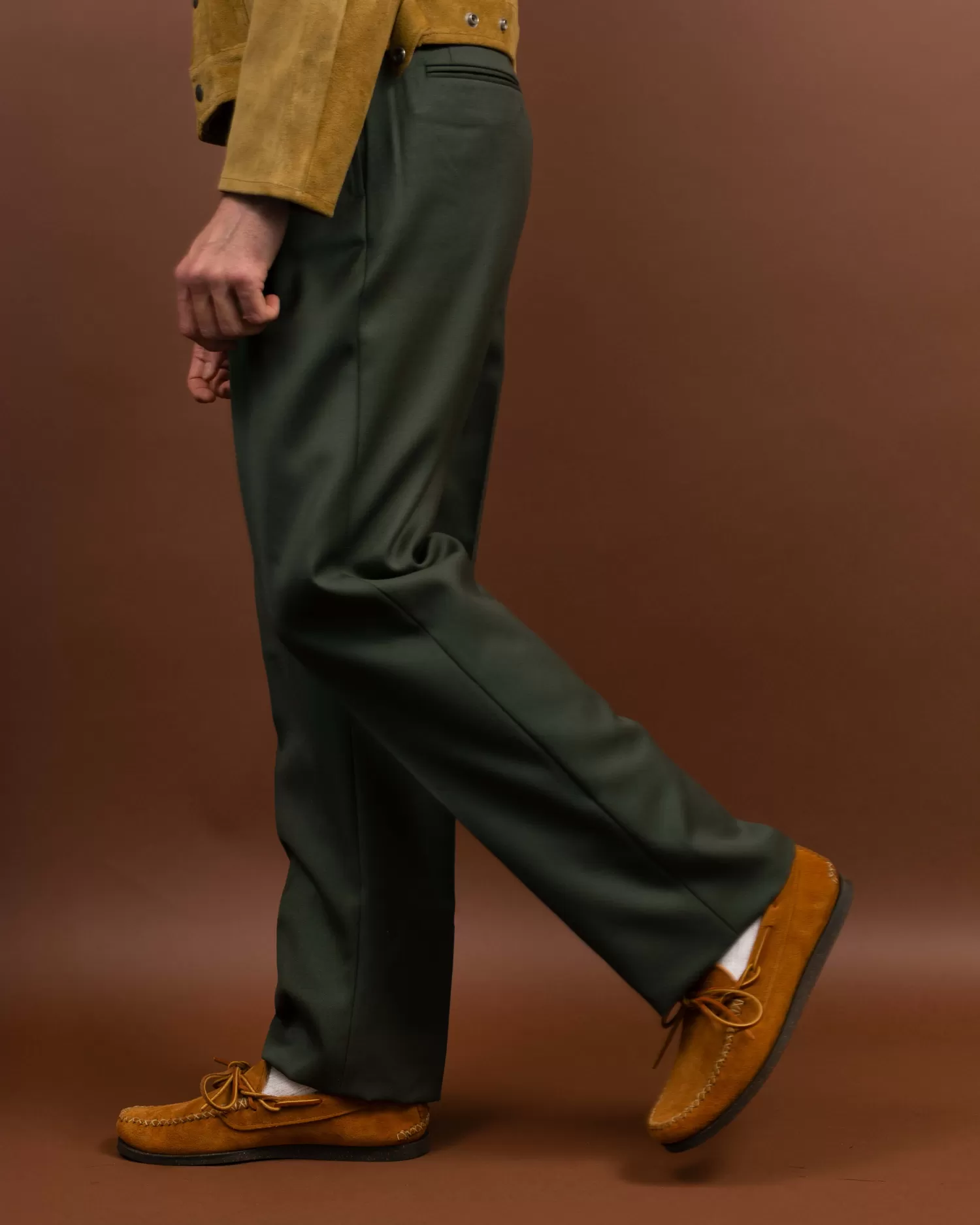NEAT Pants & Trousers<Back Satin Gabardine Standard Type 1 Olive
