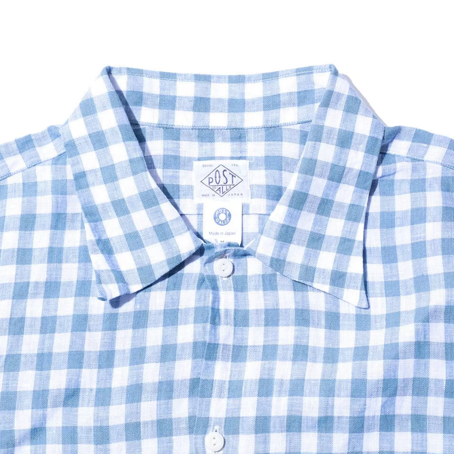 Post Overalls Shirts<Neutra 4 Linen Block Check S/S Shirt Slate Blue