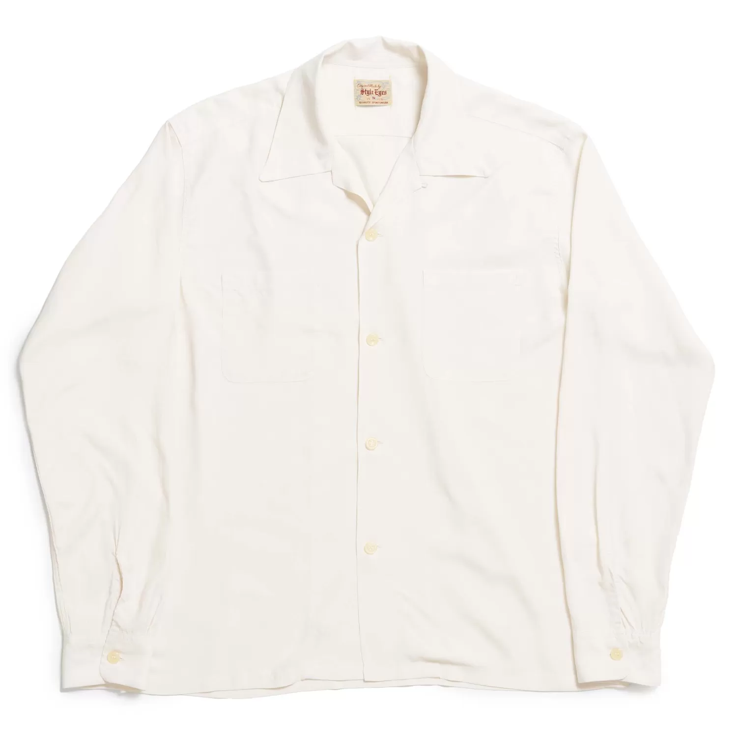Style Eyes Shirts<by Toyo Enterprise Plain Rayon Bowling Shirt Off White