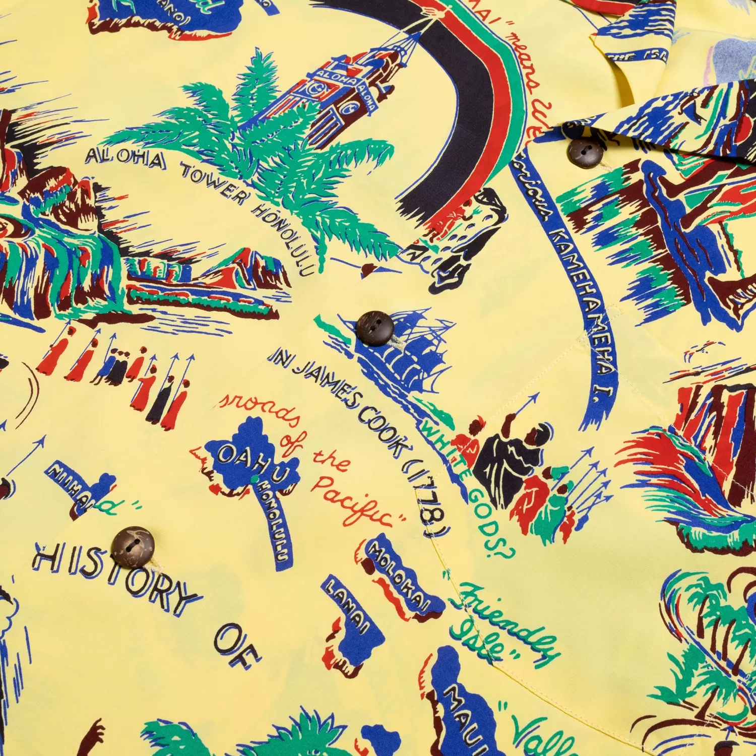 Sun Surf Shirts | Hawaiian Shirt<History Of The Islands Hawaiian Shirt Yellow